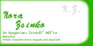 nora zsinko business card